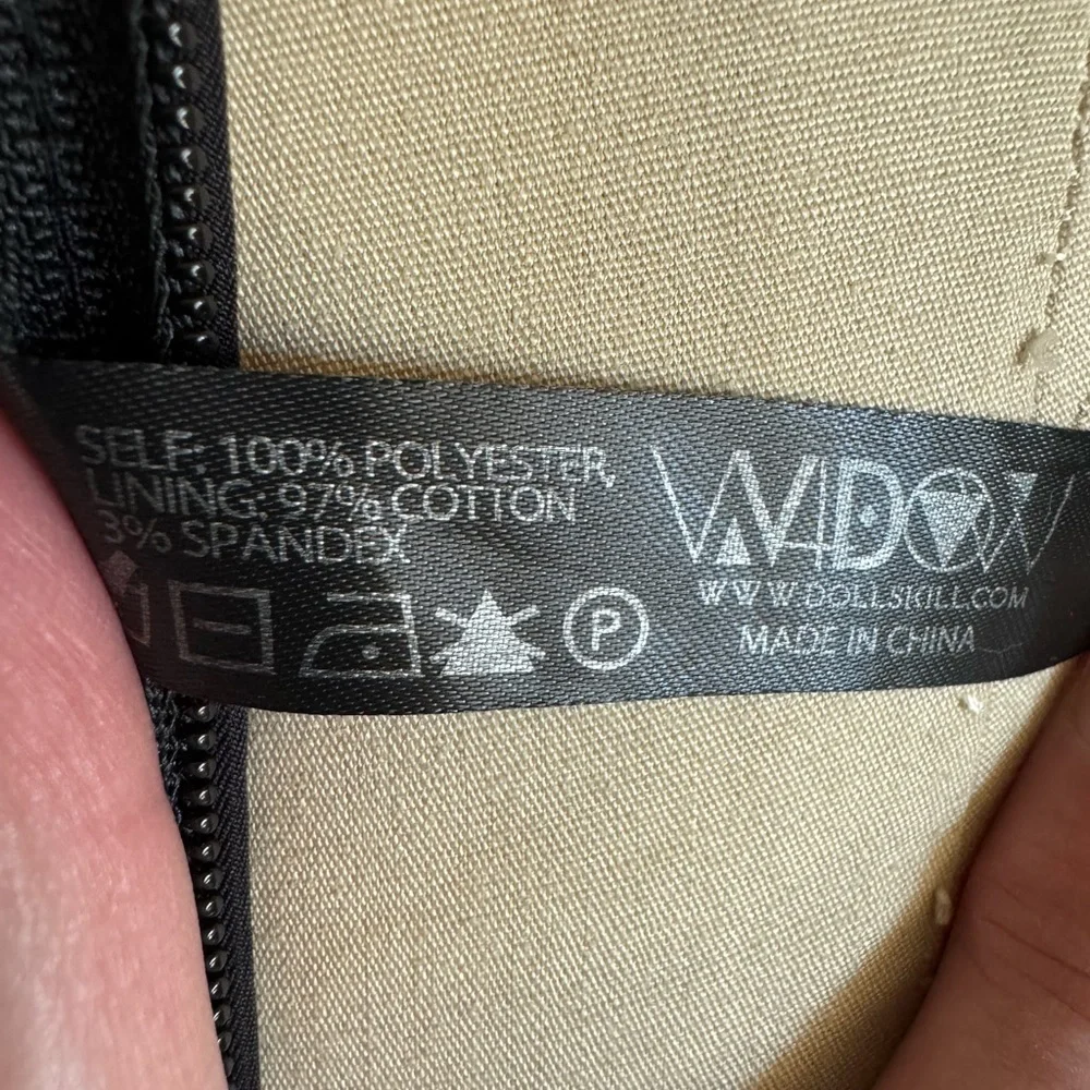 Dolls Kill Widow Black Lace-Up Corset Side Zip - Picture 6 of 7